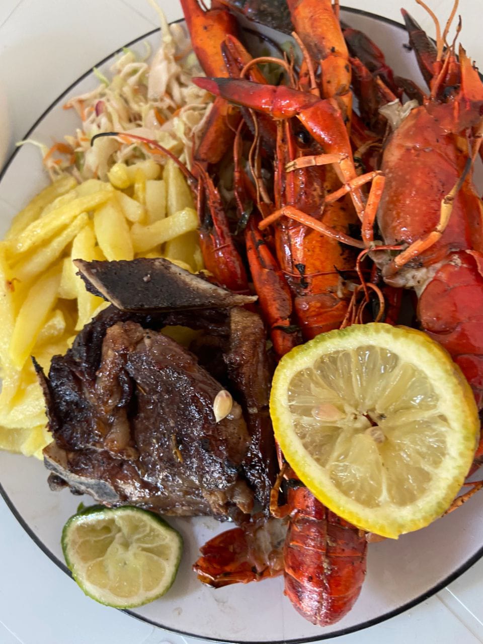 Grilled crayfish takeaway box
