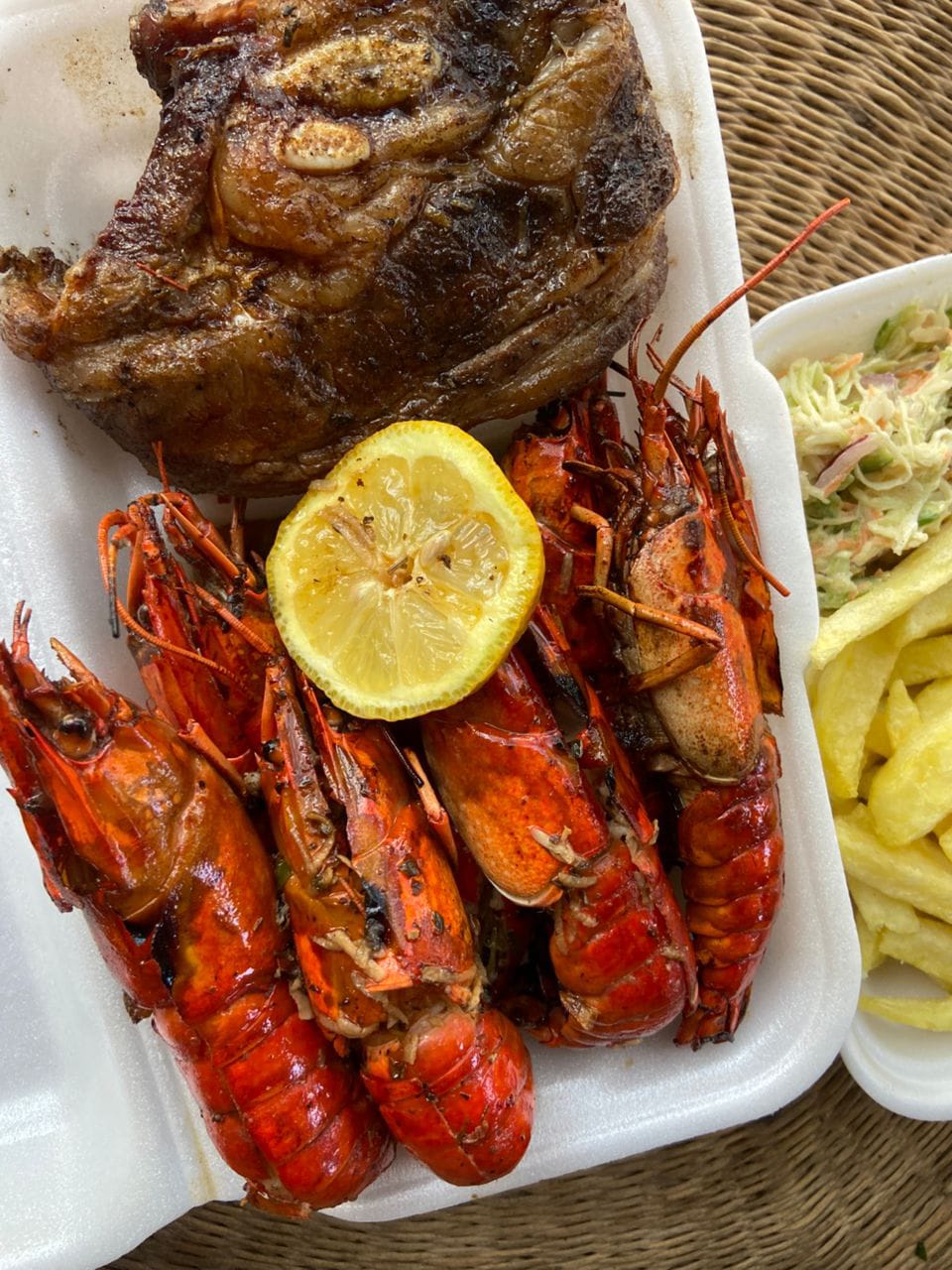 Grilled crayfish plate